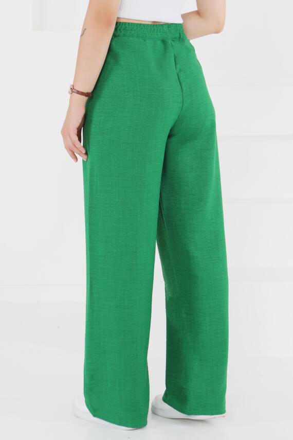 Beli Lastikli Salaş Pantolon Yesil - 27461 - 5
