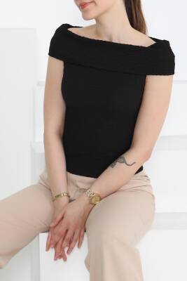 Buffle Kolsuz Madonna Bluz Siyah - 27280 - 3