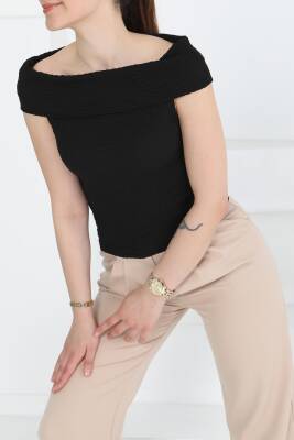 Buffle Kolsuz Madonna Bluz Siyah - 27280 - 4