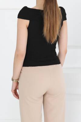 Buffle Kolsuz Madonna Bluz Siyah - 27280 - 5