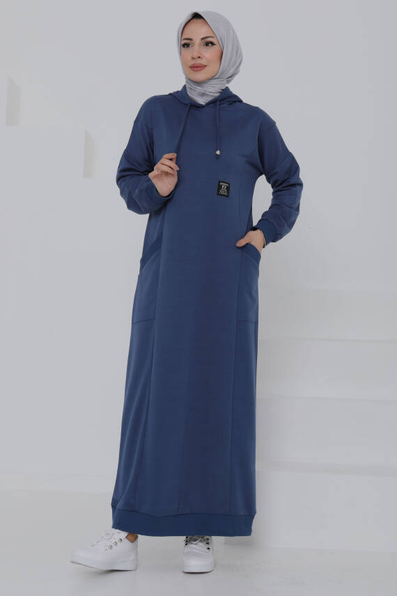 Cepli Armalı Elbise Indigo - 27048 - 3