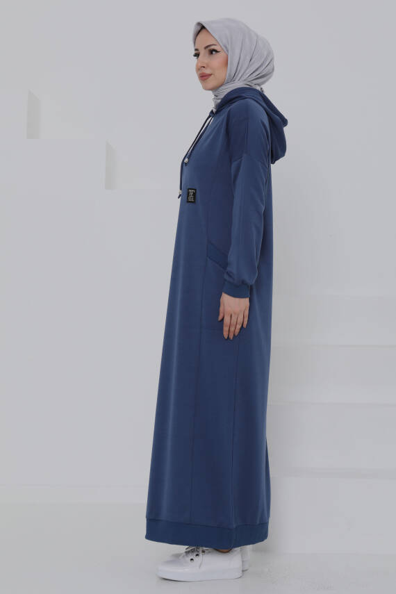 Cepli Armalı Elbise Indigo - 27048 - 5