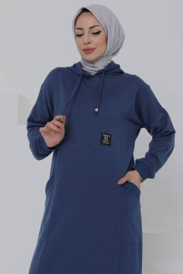Cepli Armalı Elbise Indigo - 27048 - 6