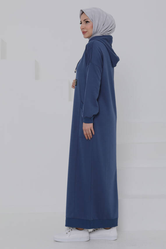 Cepli Armalı Elbise Indigo - 27048 - 7