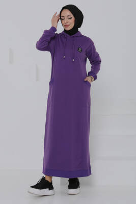 Cepli Armalı Elbise Mor - 27048 - 1