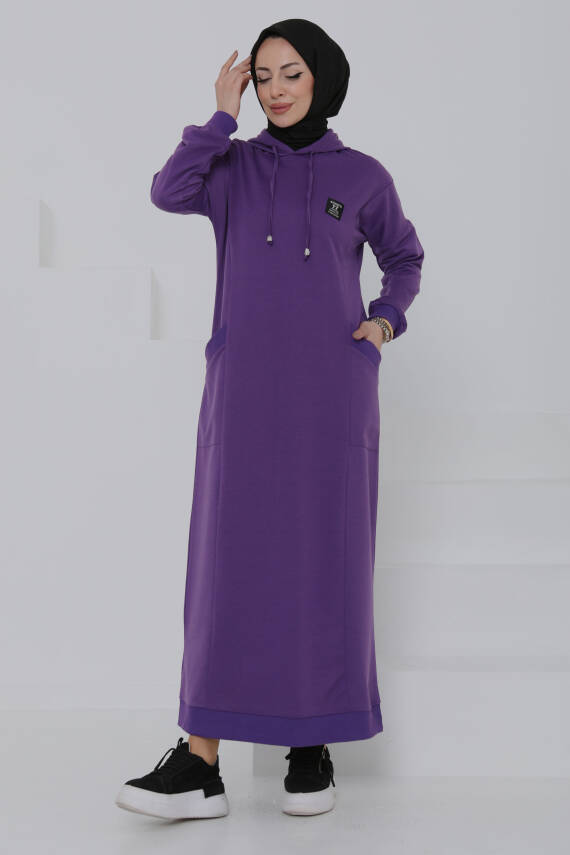 Cepli Armalı Elbise Mor - 27048 - 1