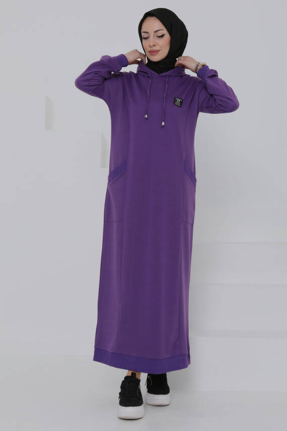 Cepli Armalı Elbise Mor - 27048 - 2