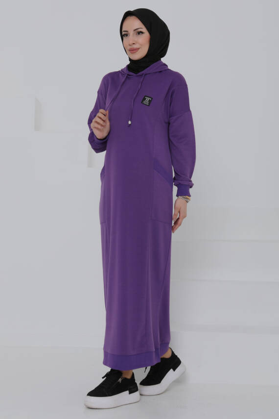 Cepli Armalı Elbise Mor - 27048 - 3