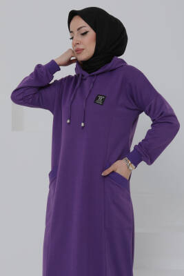 Cepli Armalı Elbise Mor - 27048 - 5