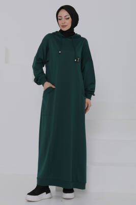 Cepli Armalı Elbise Zümrüt - 27048 