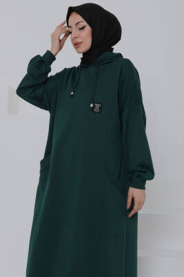 Cepli Armalı Elbise Zümrüt - 27048 - 5