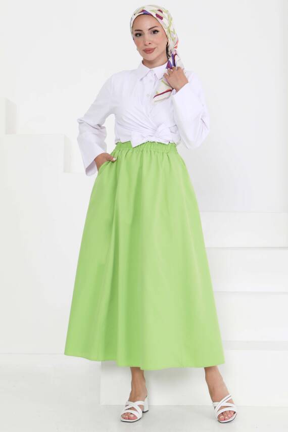 Cepli Keten Etek Fistik Yesili - 27294 - 2