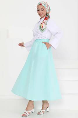 Cepli Keten Etek Su Yeşili - 27294 - 2
