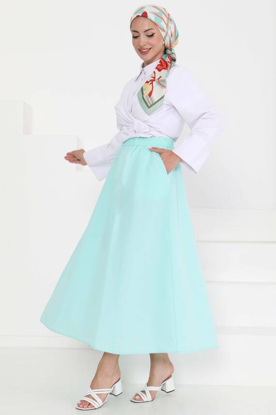 Cepli Keten Etek Su Yeşili - 27294 - 2