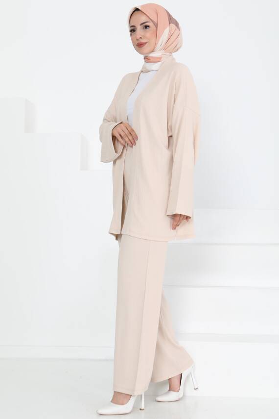 Cepli Kimono Takım Bej - 27131 - 1