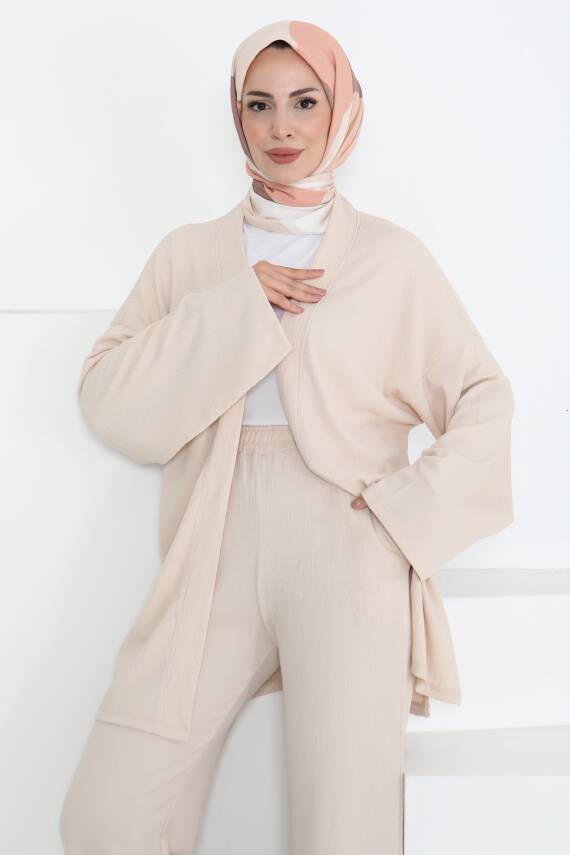 Cepli Kimono Takım Bej - 27131 - 3