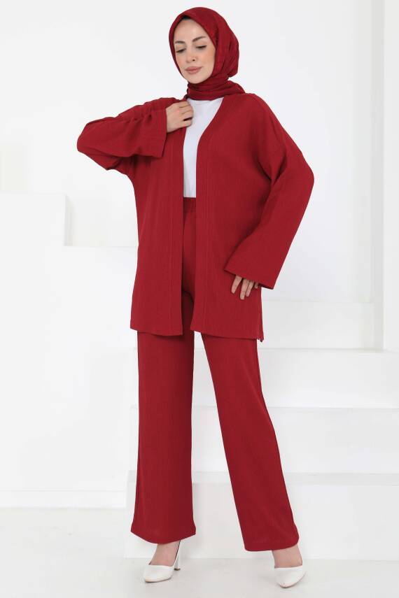 Cepli Kimono Takım Bordo - 27131 - 1