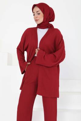 Cepli Kimono Takım Bordo - 27131 - 2