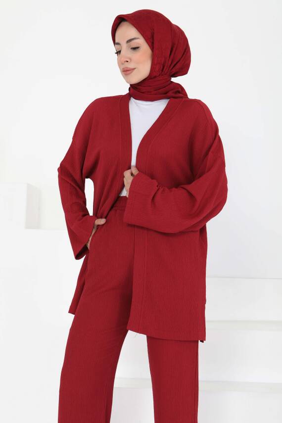 Cepli Kimono Takım Bordo - 27131 - 2