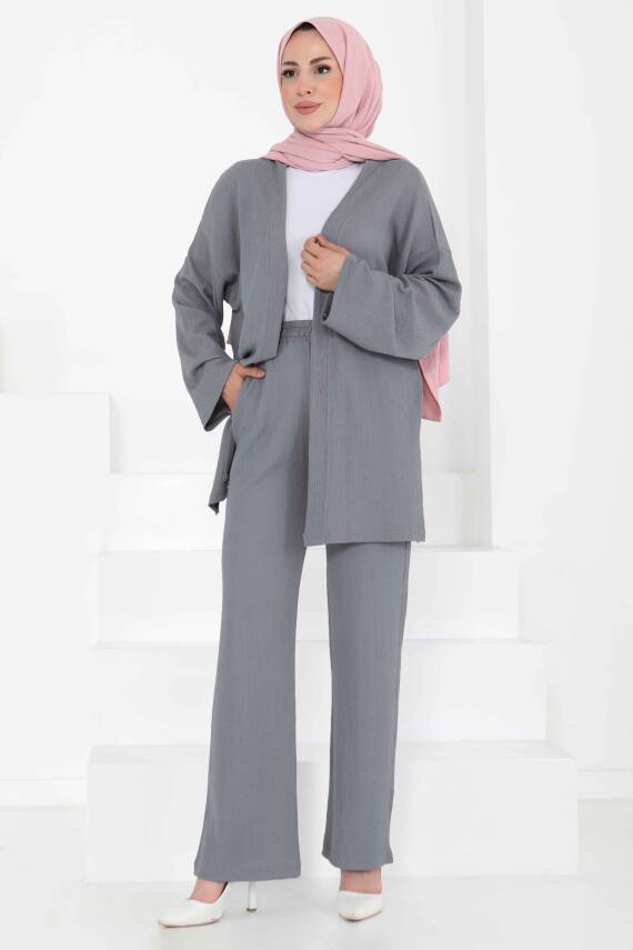 Cepli Kimono Takım Gri - 27131 - 1