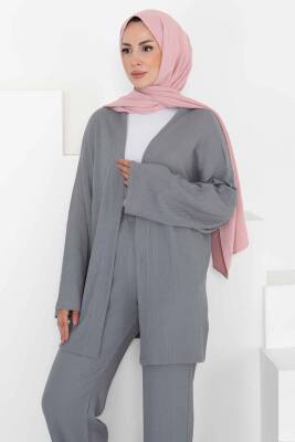 Cepli Kimono Takım Gri - 27131 - 5