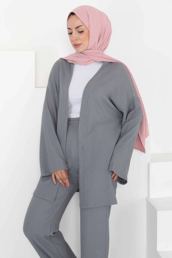 Cepli Kimono Takım Gri - 27131 - 6