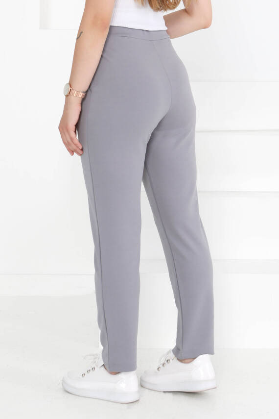 Çift Düğmeli Spor Pantolon Gri - 27352 - 5