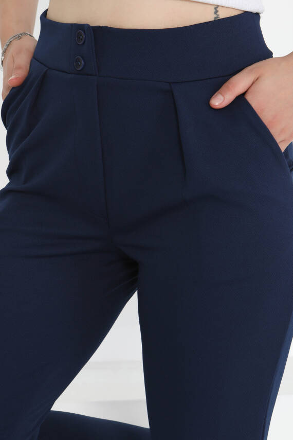 Çift Düğmeli Spor Pantolon Lacivert - 27352 - 3