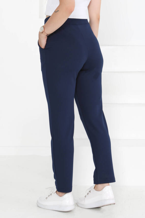Çift Düğmeli Spor Pantolon Lacivert - 27352 - 4