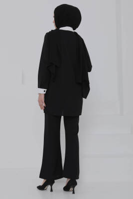 Çift Yakalı Linda Takım Siyah - 27020 - 6