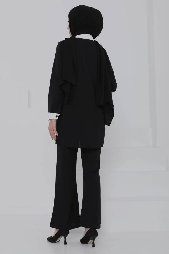 Çift Yakalı Linda Takım Siyah - 27020 - 6