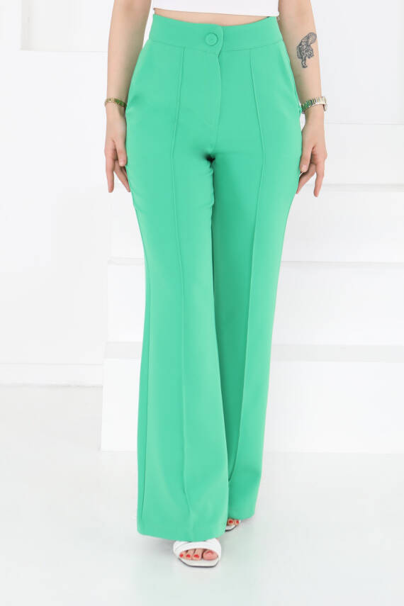 Çımalı Kumaş Pantolon Yeşil - 27247 - 3