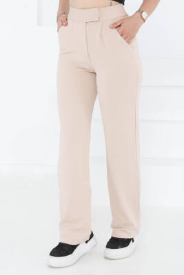 Cırtlı Spor Pantolon Bej - 27351 - 3