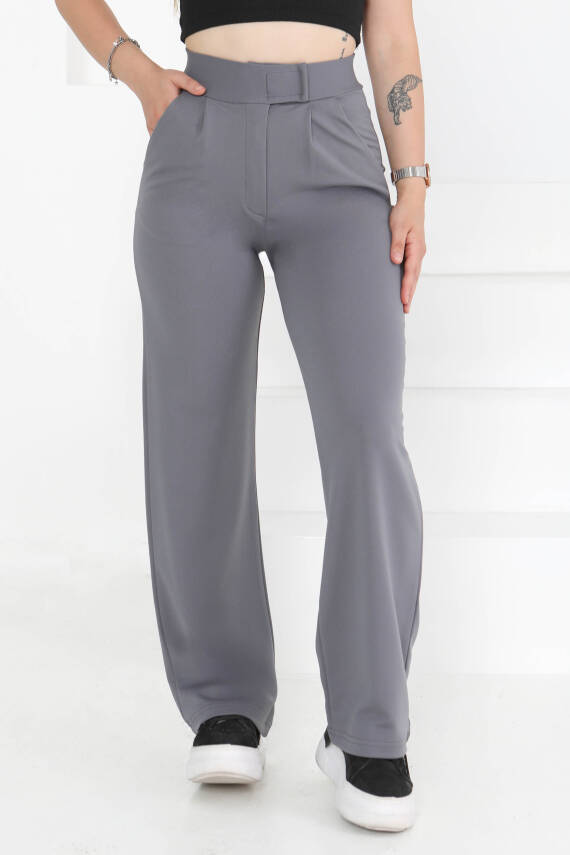 Cırtlı Spor Pantolon Gri - 27351 - 1