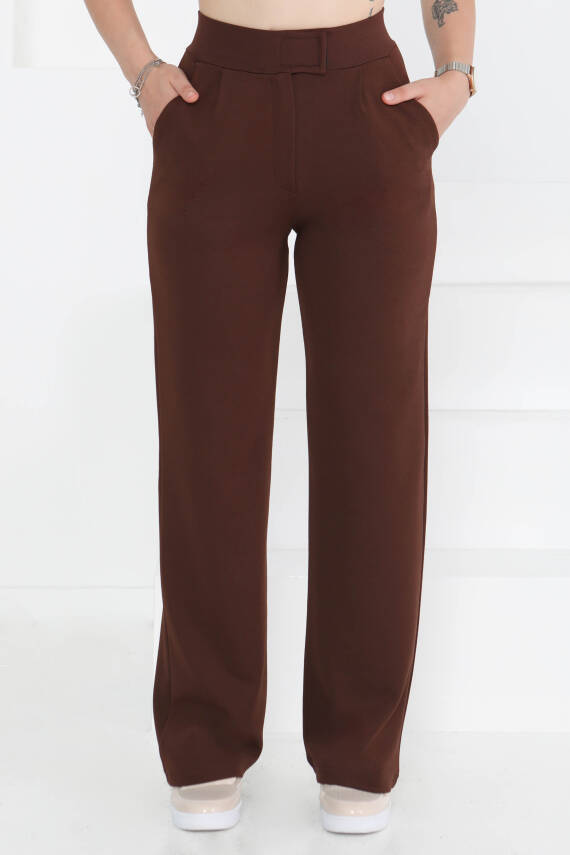 Cırtlı Spor Pantolon Kahve - 27351 - 1