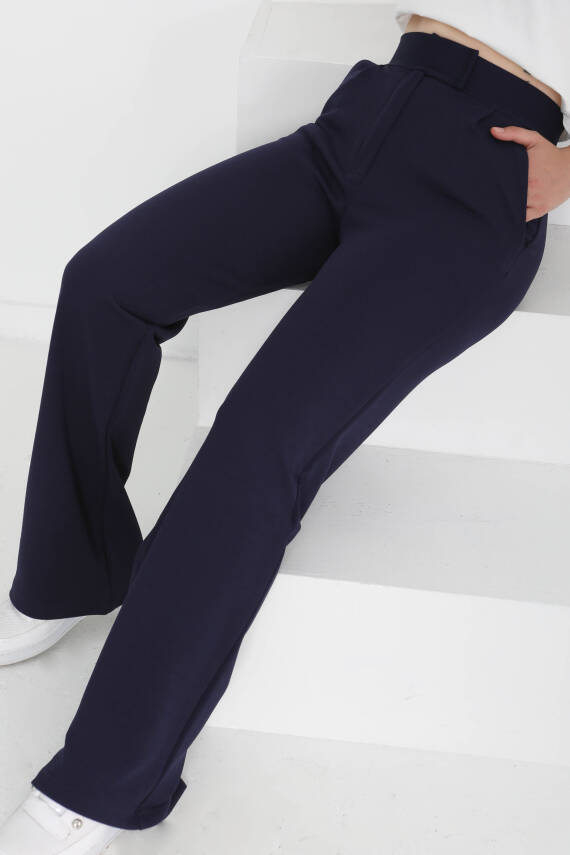 Cırtlı Spor Pantolon Lacivert - 27351 - 1