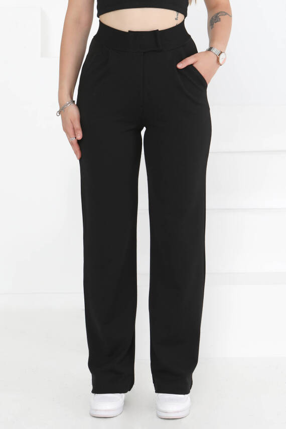 Cırtlı Spor Pantolon Siyah - 27351 - 1