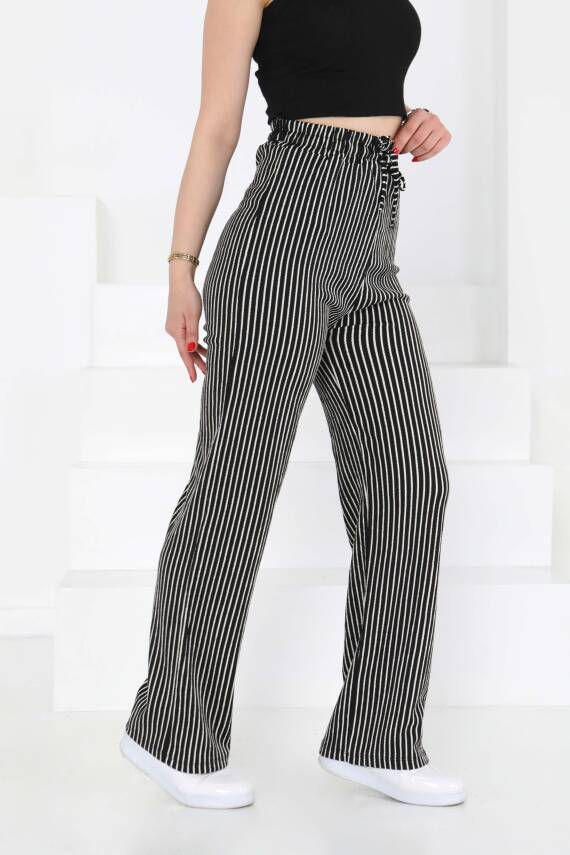 Çizgili Pantolon Siyah - 27141 - 4