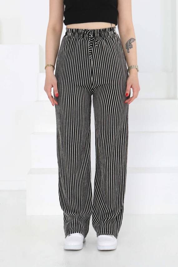Çizgili Pantolon Siyah - 27141 - 5