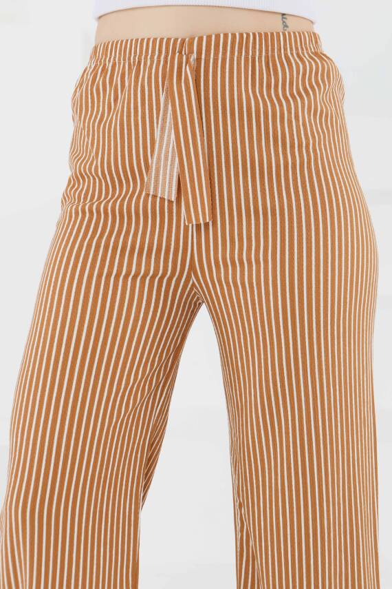 Çizgili Pantolon Taba - 27449 - 2