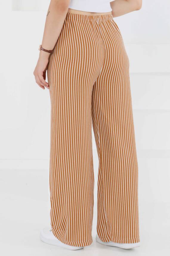 Çizgili Pantolon Taba - 27449 - 4