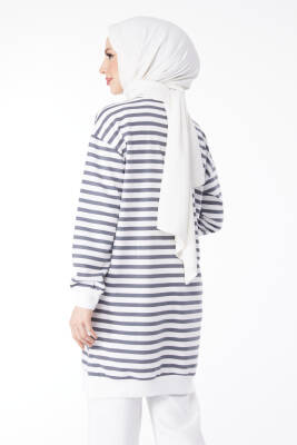 Çizgili Tunik Füme - 23925 - 5
