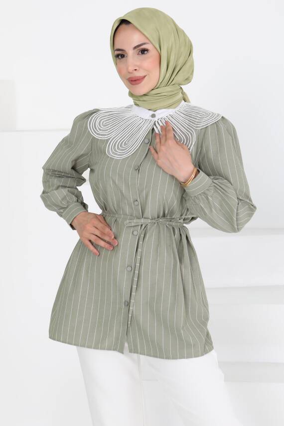 Çizgili Tunik Haki - 27000 - 3