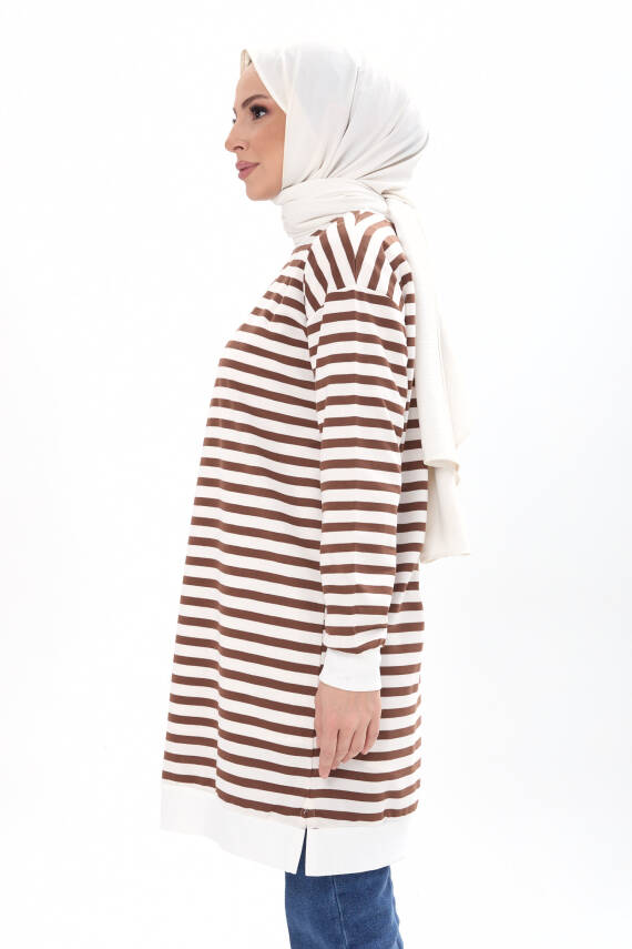 Çizgili Tunik Kahve - 23925 - 3