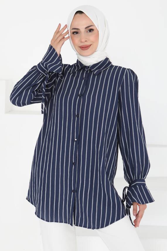 Çizgili Tunik Lacivert - 27275 - 1