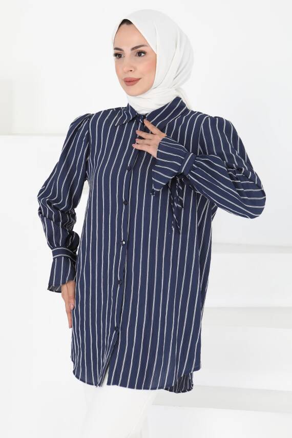 Çizgili Tunik Lacivert - 27275 - 3