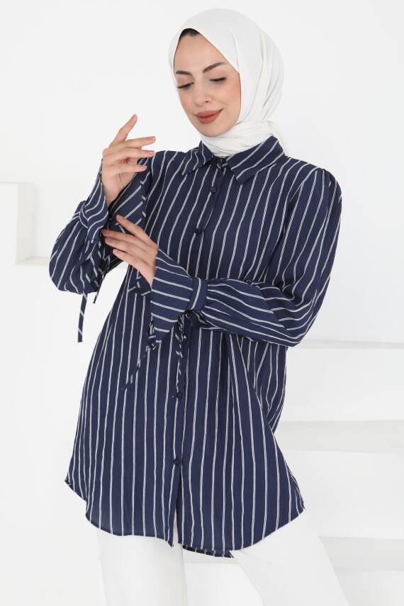 Çizgili Tunik Lacivert - 27275 - 4