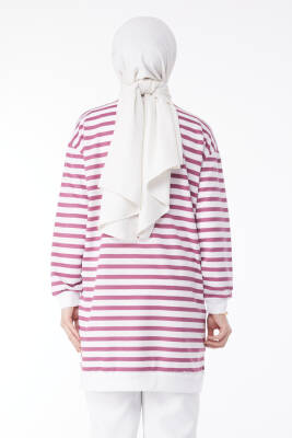 Çizgili Tunik Lila - 23925 - 6
