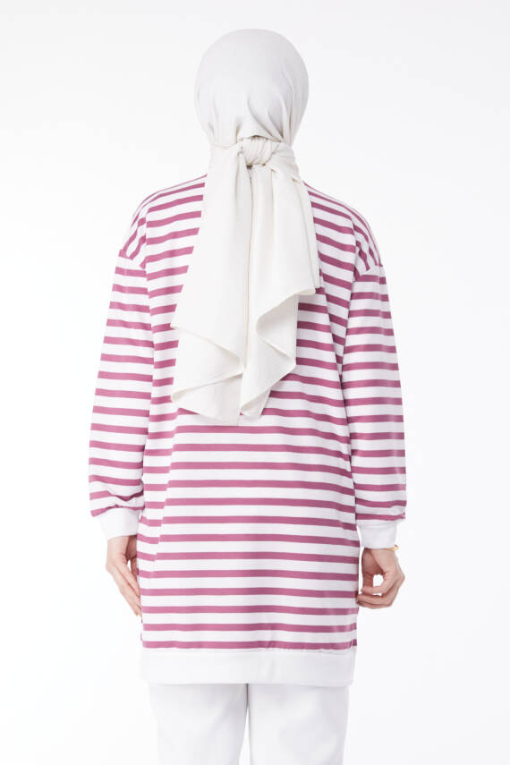 Çizgili Tunik Lila - 23925 - 6