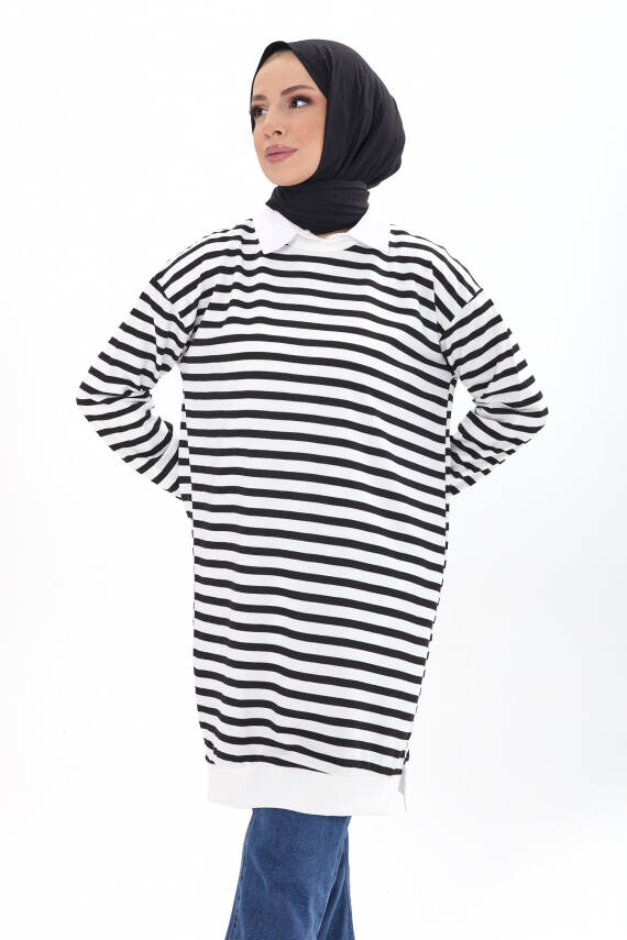 Çizgili Tunik Siyah - 23925 - 1